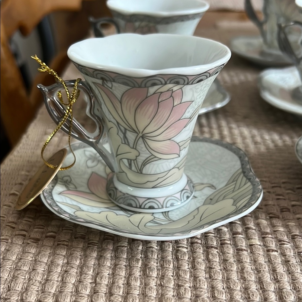 Floral Teacup and Saucer Set